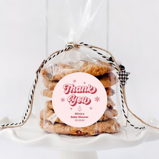 クリスマスベビーシャワーありがとう ラウンドシール