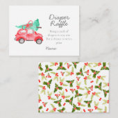 クリスマスベビーシャワーおむつラッフルカード エンクロージャーカード (正面/裏面)