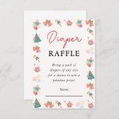 クリスマスベビーシャワーおむつラッフルカード サンキューカード (正面/裏面)