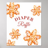 クリスマスベビーシャワーおむつラッフルサイン ポスター (正面)