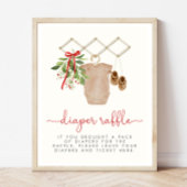 クリスマスベビーシャワーおむつラッフルサイン ポスター