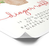 クリスマスベビーシャワーおむつラッフルサイン ポスター (角)