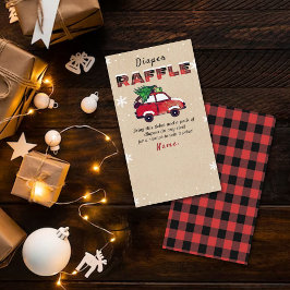 クリスマスベビーシャワーおむつラッフルチケット エンクロージャーカード