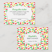 クリスマスベビーシャワーおむつラッフルチケット エンクロージャーカード (正面/裏面)