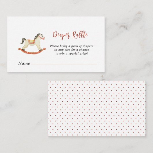 クリスマスベビーシャワーおむつラッフル エンクロージャーカード (正面/裏面)