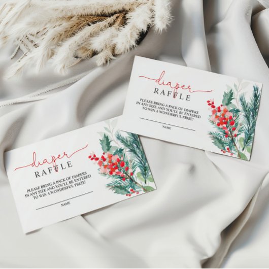 クリスマスベビーシャワーおむつラッフル エンクロージャーカード