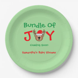 クリスマスベビーシャワーのバンドル ペーパープレート