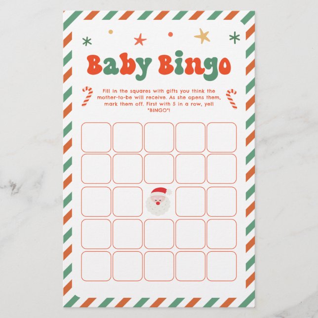 クリスマスベビーシャワーのビンゴゲーム (正面)