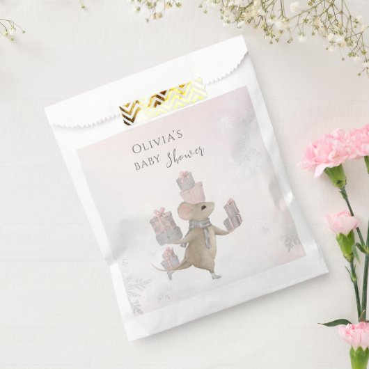 クリスマスベビーシャワーのプレゼントを贈るかわいいマウス フェイバーバッグ (封をした状態)