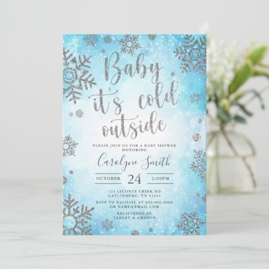 クリスマスベビーシャワーの招待状 招待状 (スタンド正面)