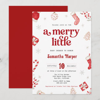 クリスマスベビーシャワーの招待状 | Merry Little Ba 招待状
