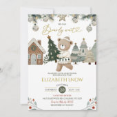 クリスマスベビーシャワーを心待ちにする 招待状 (正面)