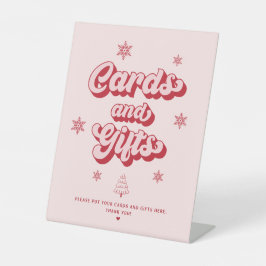 クリスマスベビーシャワーカードとギフト 台座サイン