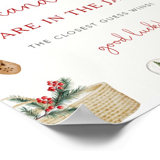 クリスマスベビーシャワーキャンディジャールゲームサイン ポスター (角)