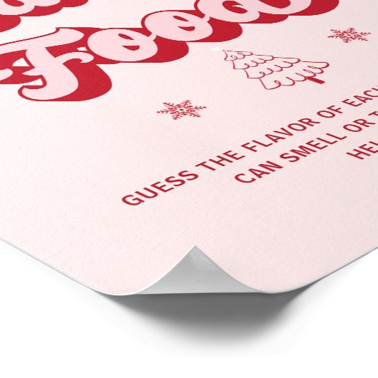 クリスマスベビーシャワーゲームベビー食べ物を推測 ポスター (角)