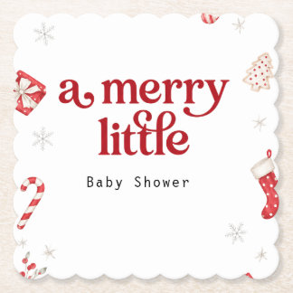 クリスマスベビーシャワーコースター | Merry Little Baby ペーパーコースター