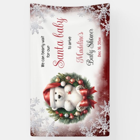 クリスマスベビーシャワーサンタベビー 横断幕 (縦)