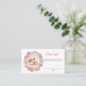 クリスマスベビーシャワーディアガールおむつラッフルカード エンクロージャーカード (スタンド正面)