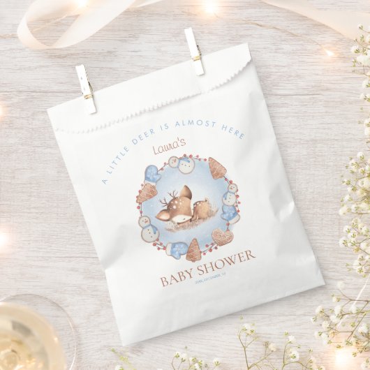 クリスマスベビーシャワーディアー紙のお気に入りバッグ フェイバーバッグ (クリップ留めされた状態)