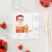 クリスマスベビーシャワーナプキン 縁ありカクテルナプキン (インサイチュ)