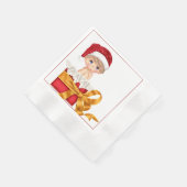 クリスマスベビーシャワーナプキン 縁ありカクテルナプキン (角)