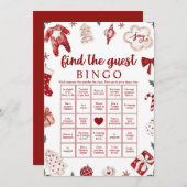 クリスマスベビーシャワービンゴゲームを見つける 招待状 (正面/裏面)