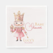 クリスマスベビーシャワーピンクのナツクラッカーの水色 スタンダードランチョンナプキン (正面)