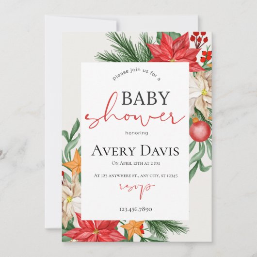 クリスマスベビーシャワーフェスティバル 招待状 (正面)