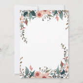 クリスマスベビーシャワーフローラ招待状ホワイトピンク 招待状 (裏面)