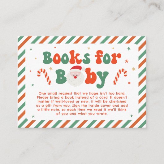 クリスマスベビーシャワーブックベビー エンクロージャーカード (正面)
