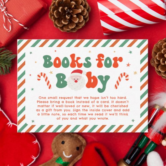 クリスマスベビーシャワーブックベビー エンクロージャーカード