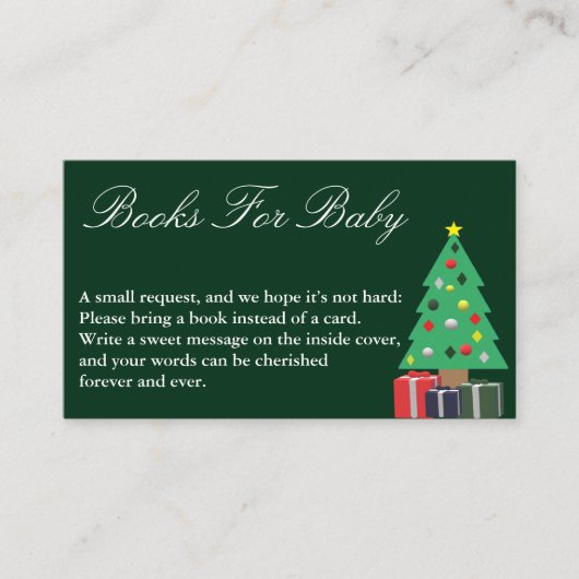 クリスマスベビーシャワーブック用ベビーカード エンクロージャーカード (正面)