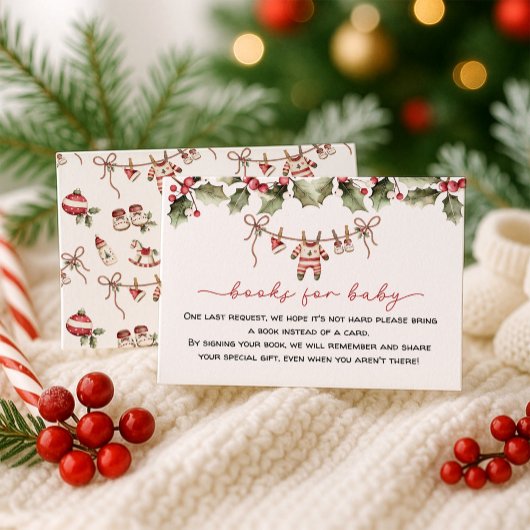 クリスマスベビーシャワーベビー用の本 エンクロージャーカード