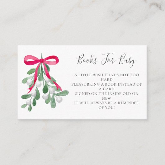 クリスマスベビーシャワーベビー用の本 エンクロージャーカード (正面)