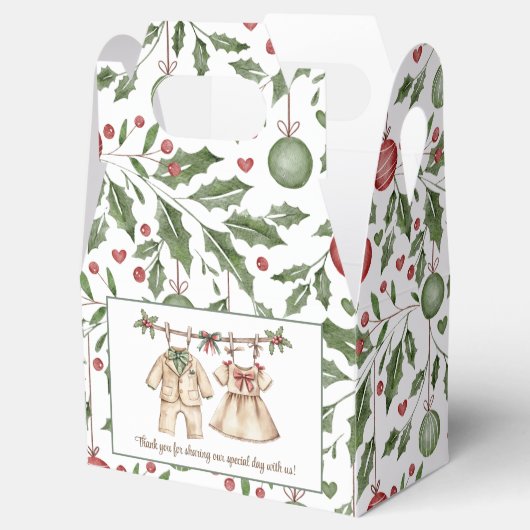 クリスマスベビーシャワー性別が愛用ボックスを明らかにする フェイバーボックス (オープン)