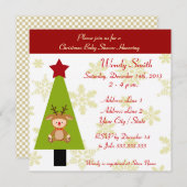 クリスマスベビーシャワー招待状カード 招待状 (正面/裏面)