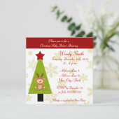 クリスマスベビーシャワー招待状カード 招待状 (スタンド正面)