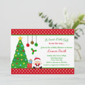 クリスマスベビーシャワー招待状ボーイ 招待状 (スタンド正面)