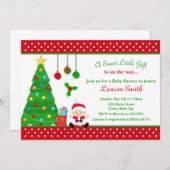 クリスマスベビーシャワー招待状ボーイ 招待状 (正面/裏面)