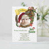 クリスマスベビーシャワー招待状 エンクロージャーカード (スタンド正面)