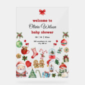 クリスマスベビーシャワー招待状、フェスティバルベビーシャワー アクリルサイン (正面)