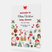 クリスマスベビーシャワー招待状、フェスティバルベビーシャワー アクリルサイン (傾斜)