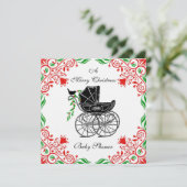 クリスマスベビーシャワー招待状 招待状 (スタンド正面)