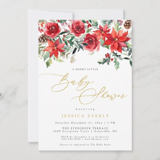 クリスマスベビーシャワー招待状 招待状 (正面)