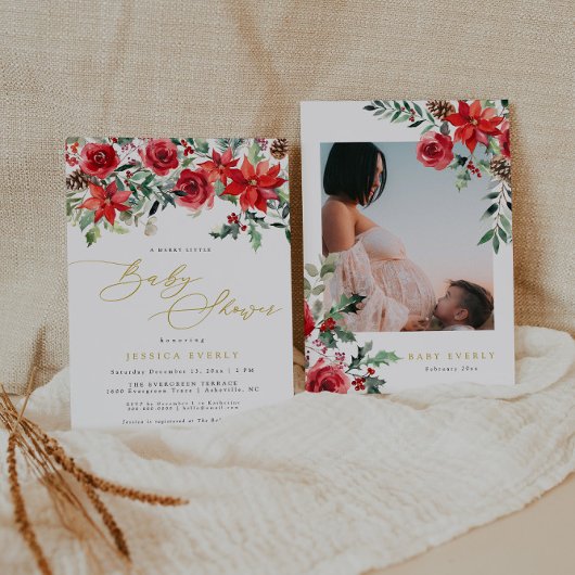 クリスマスベビーシャワー招待状 招待状