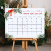 クリスマスベビーシャワー推定期日カレンダー ポスター