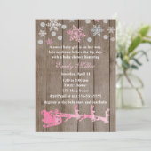 クリスマスベビーシャワー素朴招待状 招待状 (スタンド正面)