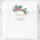 クリスマスベビーシャワー緑の赤い金ゴールド ラウンドシール (バッグ)