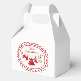 クリスマスベビーシャワー | サンタ服レッド&ホワイト フェイバーボックス