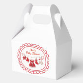 クリスマスベビーシャワー | サンタ服レッド&ホワイト フェイバーボックス (裏面)